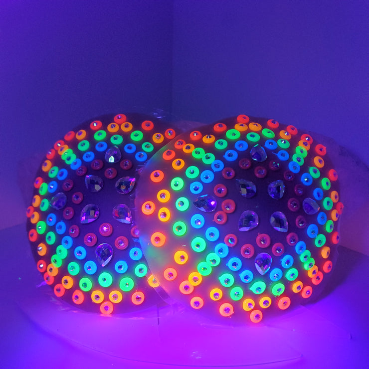 Neon Mandala Disco Crystal Pasties